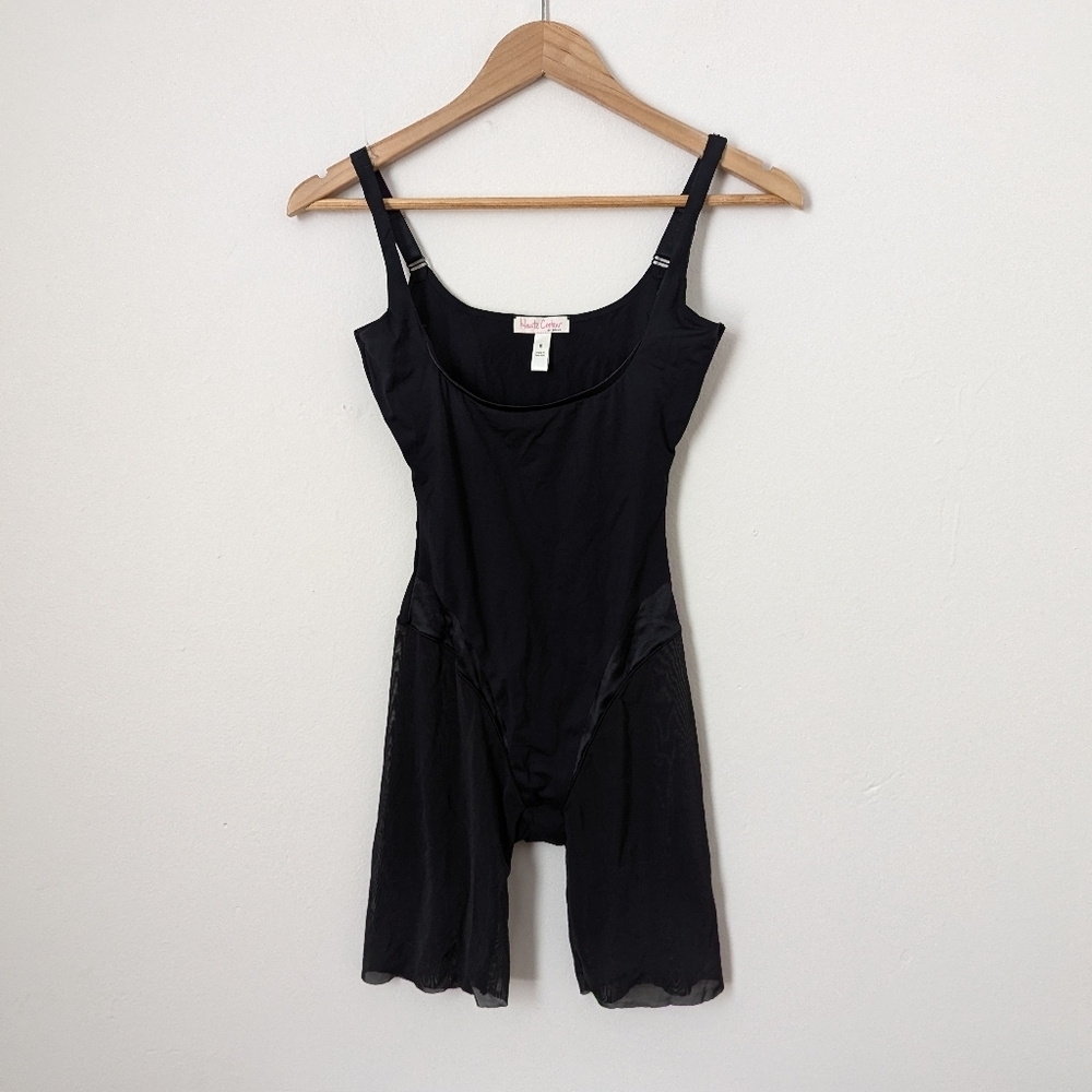 Haute Contour by SPANX Pitch Black Open Busy Mid Thigh Shapewear Bodysuit